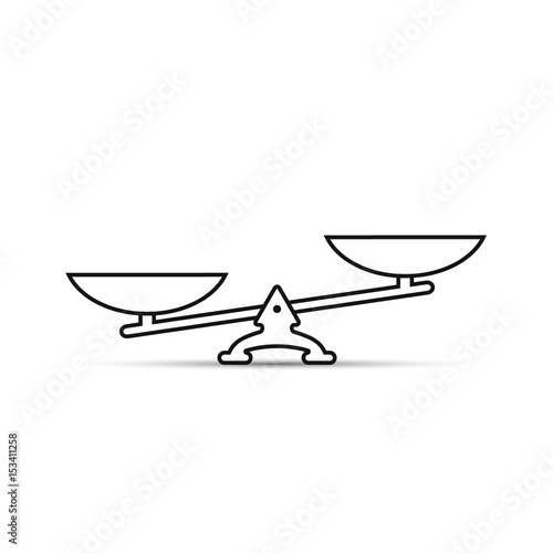Vector scales outline Icon, isolated on white bacground.