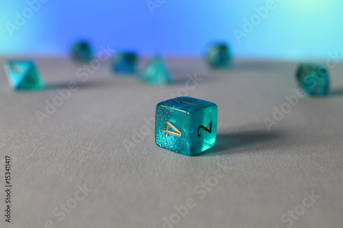 Blue game dice d6