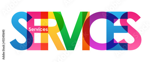 SERVICES Colourful Vector Letters Icon