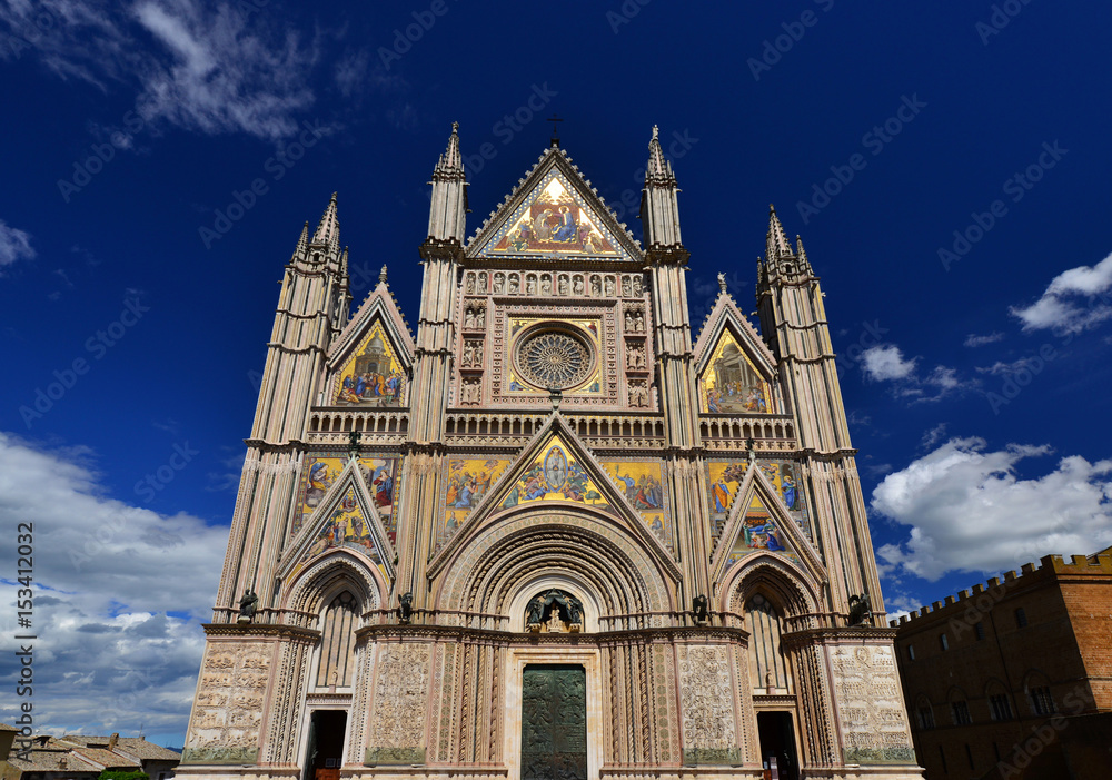 Orvieto Cathedral beautiful gothic facade with mosaics Orvieto Cathedral beautiful gothic facade with mosaics
