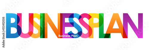 "BUSINESS PLAN" Colourful Vector Letters Icon 