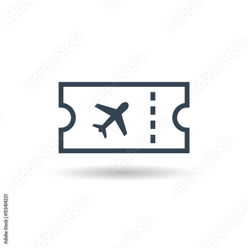 Ticket airplane icon on white background. Vector illustration.
