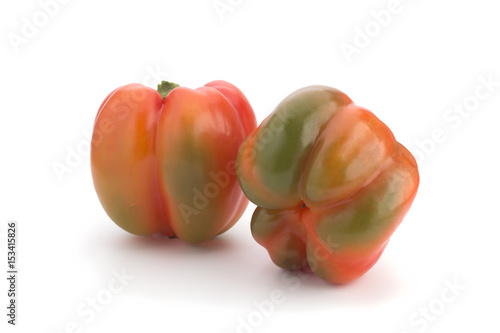 Orange sweet pepper on a white background