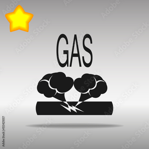 Pipe damage gas black Icon button logo symbol