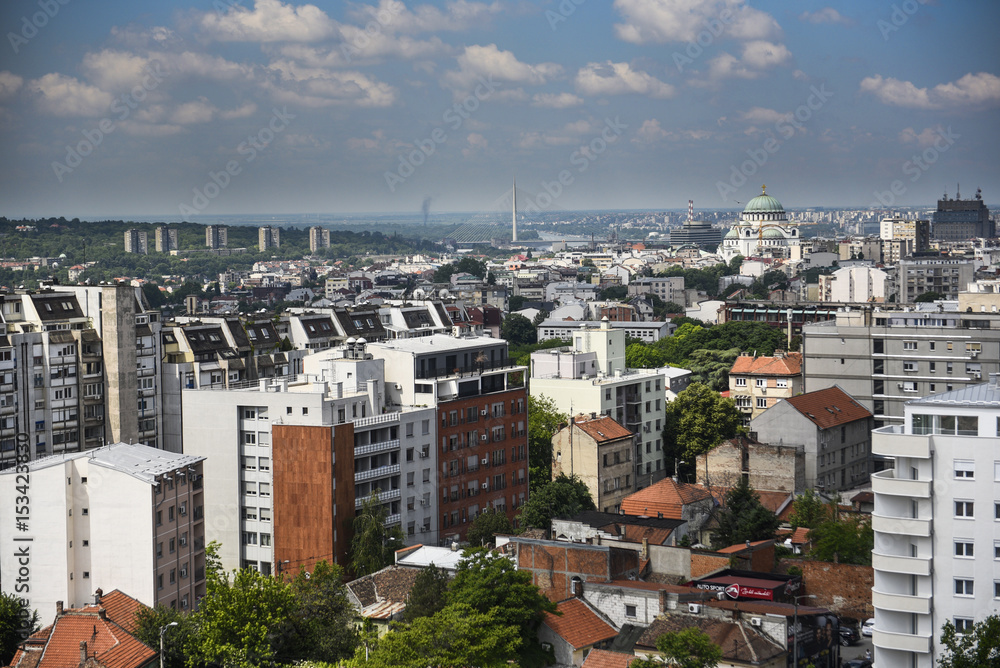 Aerial view of old Belgrade, capital of Serbia