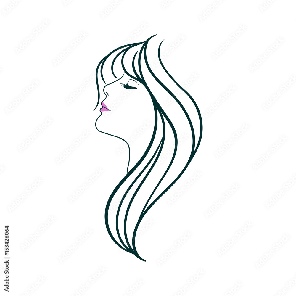 Beautiful girl line vector Beautiful girl line vector