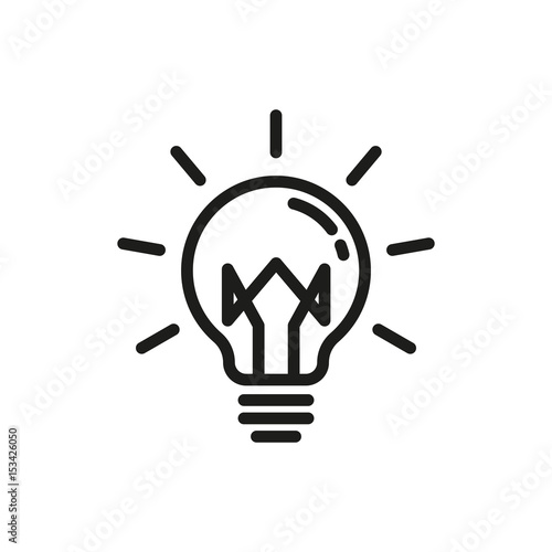 Lightbulb line icon. Vector