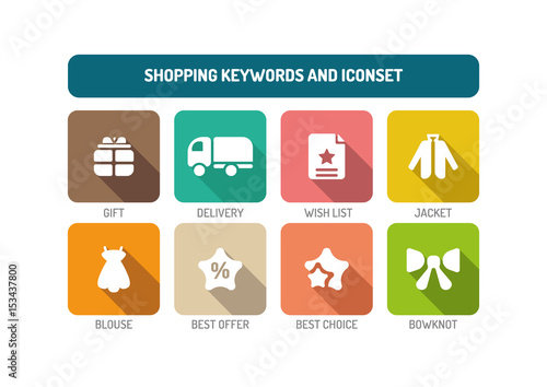 Shopping Flat Icon Set