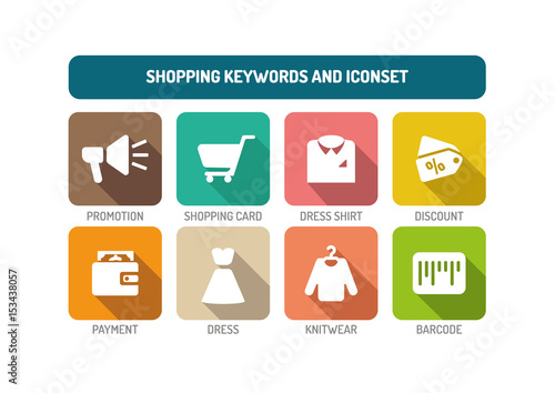 Shopping Flat Icon Set