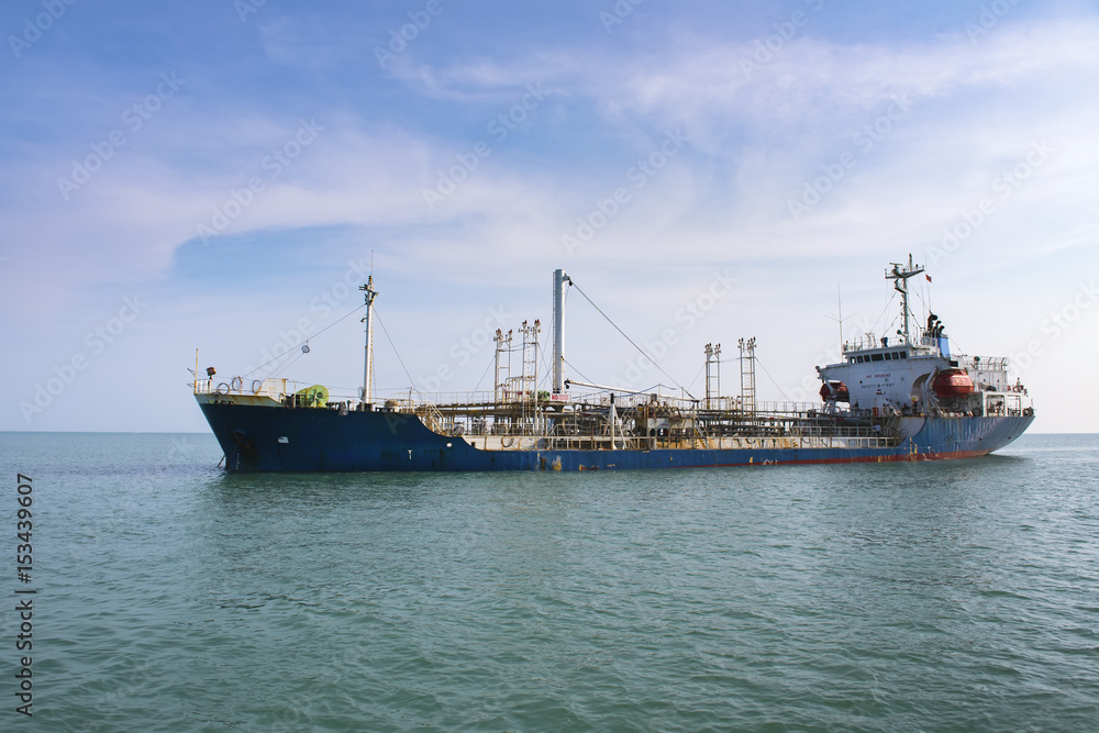 Oil tanker in the gulf of Thailand. Oil tanker in the gulf of Thailand.