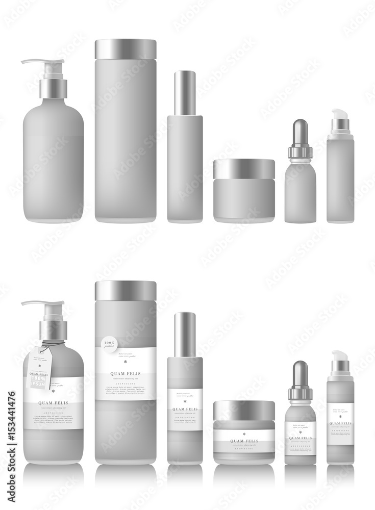 Realistic beige bottle for essential oil Realistic beige bottle for essential oil