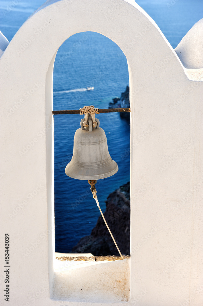 Obraz premium A churchbell Santorini, Greece, Santorini Oia village, Cyclades, Greece