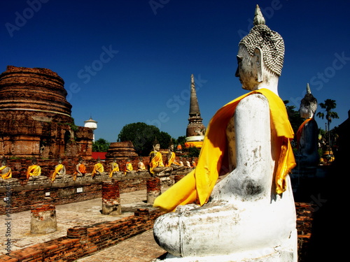 Buddha statue , Wat Yai Chaimongkol , Ayutthaya Historical Park , Thailand