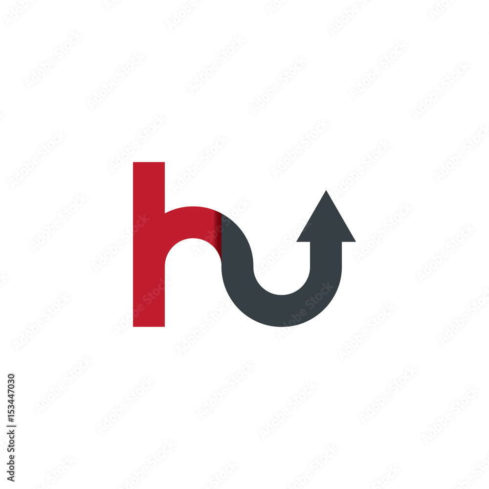 Initial Letter HU Up Rounded Lowercase Logo Initial Letter HU Up Rounded Lowercase Logo