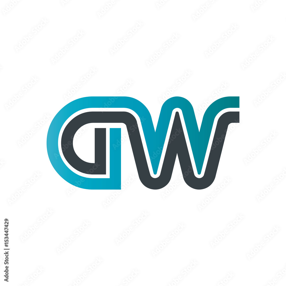 Initial Letter GW Linked Design Logo Initial Letter GW Linked Design Logo