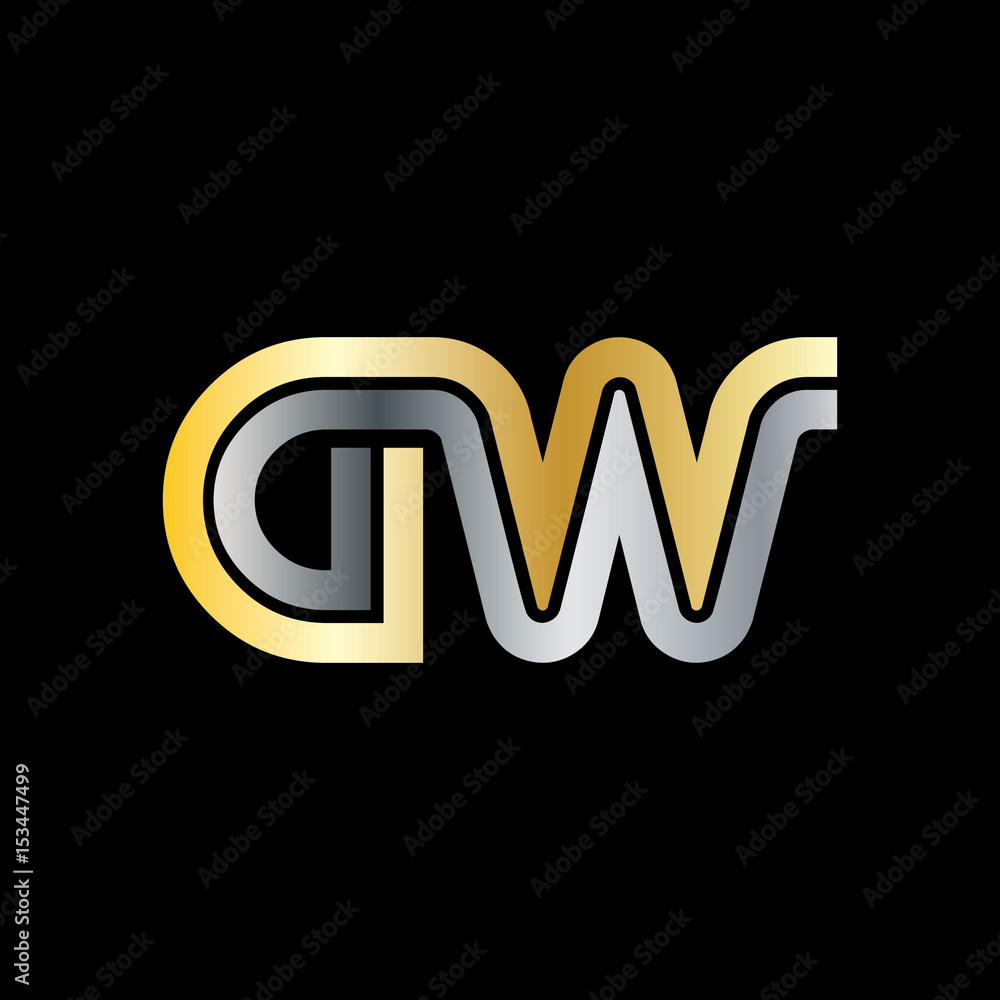 Initial Letter GW Linked Design Logo Initial Letter GW Linked Design Logo