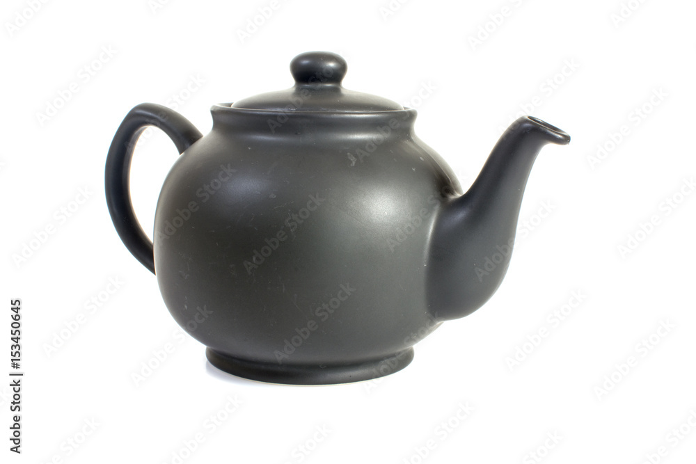 Black kettle isolated on white background