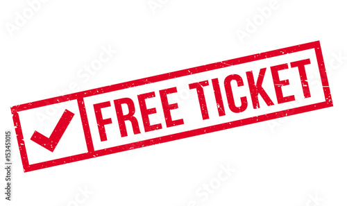 Free Ticket rubber stamp. Grunge design with dust scratches. Effects can be easily removed for a clean, crisp look. Color is easily changed.