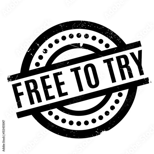 Free To Try rubber stamp. Grunge design with dust scratches. Effects can be easily removed for a clean, crisp look. Color is easily changed.