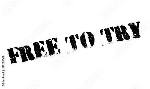 Free To Try rubber stamp. Grunge design with dust scratches. Effects can be easily removed for a clean, crisp look. Color is easily changed.