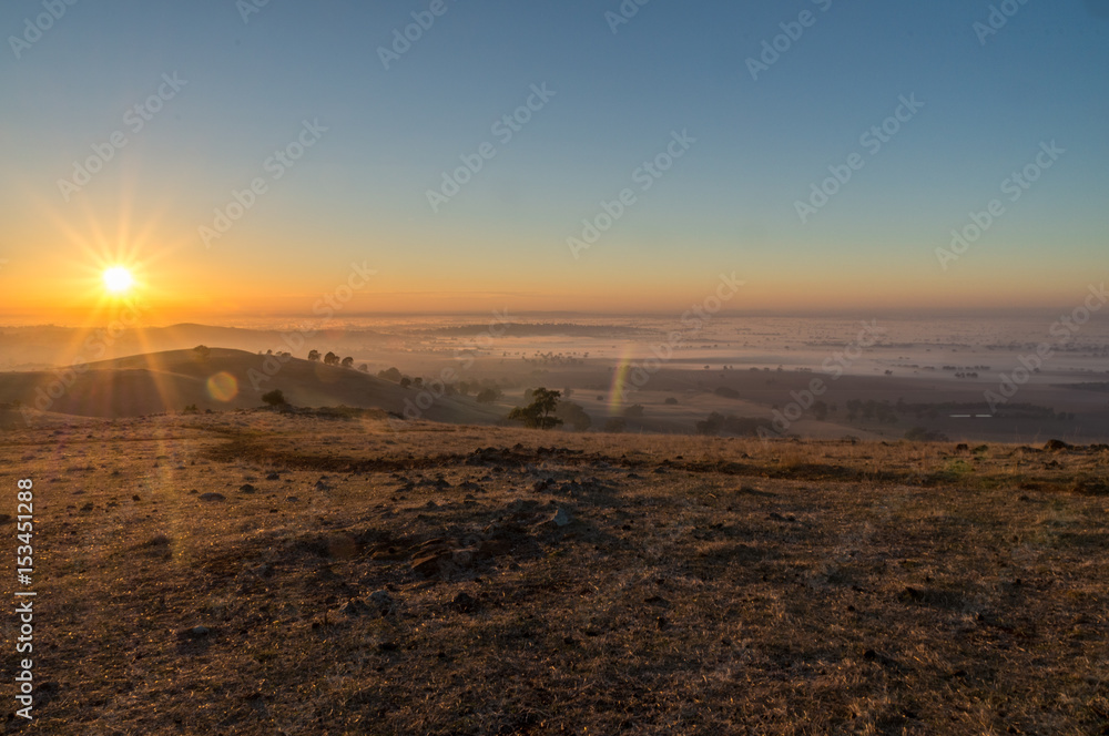 Early morning view from Mount Major at Dookie, Australia