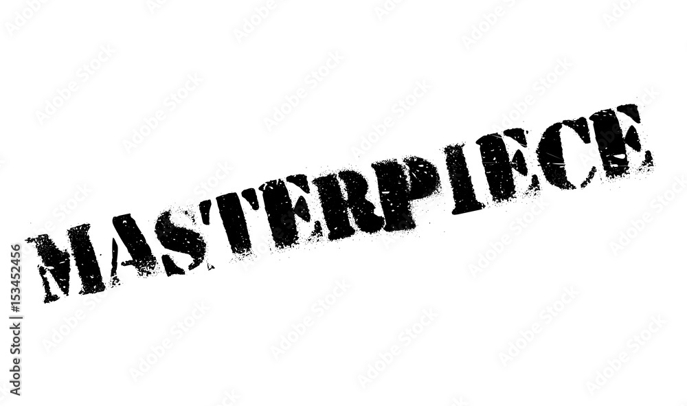 Masterpiece rubber stamp. Grunge design with dust scratches. Effects can be easily removed for a clean, crisp look. Color is easily changed.