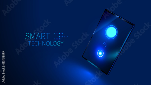 Synchronization Mobile device (tablet or smartphone)  with cloud storage. Transmits data to the cloud. Realistic vector illustration
