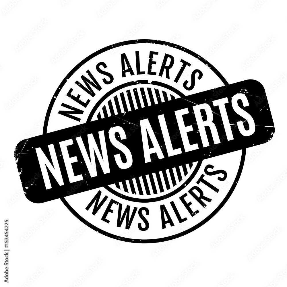 News Alerts rubber stamp. Grunge design with dust scratches. Effects can be easily removed for a clean, crisp look. Color is easily changed. News Alerts rubber stamp. Grunge design with dust scratches. Effects can be easily removed for a clean, crisp look. Color is easily changed.