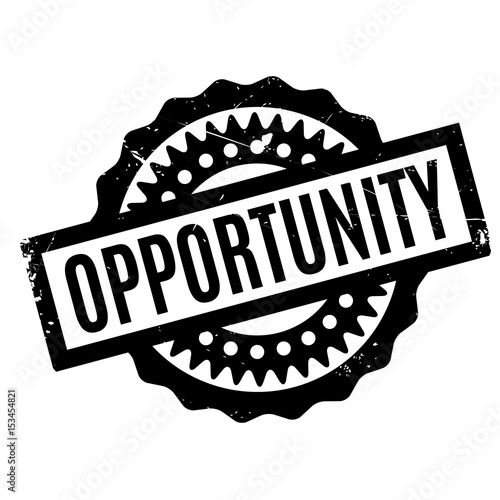 Opportunity rubber stamp. Grunge design with dust scratches. Effects can be easily removed for a clean, crisp look. Color is easily changed.