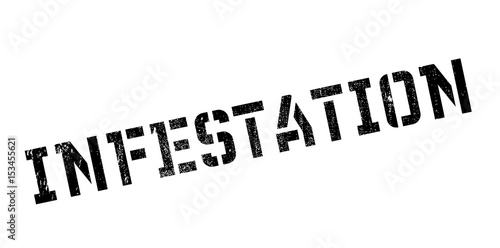 Infestation rubber stamp. Grunge design with dust scratches. Effects can be easily removed for a clean, crisp look. Color is easily changed.