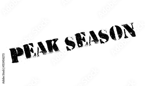 Peak Season rubber stamp. Grunge design with dust scratches. Effects can be easily removed for a clean, crisp look. Color is easily changed.