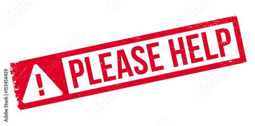 Please Help rubber stamp. Grunge design with dust scratches. Effects can be easily removed for a clean, crisp look. Color is easily changed.