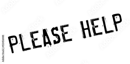 Please Help rubber stamp. Grunge design with dust scratches. Effects can be easily removed for a clean, crisp look. Color is easily changed.