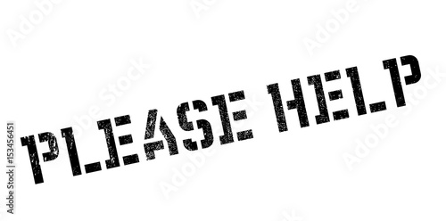 Please Help rubber stamp. Grunge design with dust scratches. Effects can be easily removed for a clean, crisp look. Color is easily changed.