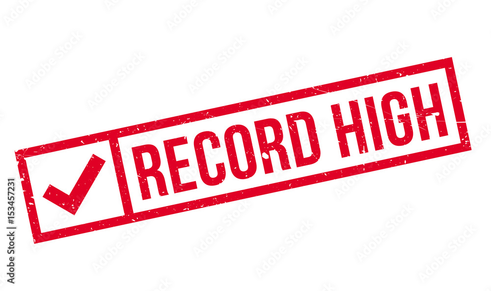 Record High rubber stamp. Grunge design with dust scratches. Effects can be easily removed for a clean, crisp look. Color is easily changed. Record High rubber stamp. Grunge design with dust scratches. Effects can be easily removed for a clean, crisp look. Color is easily changed.