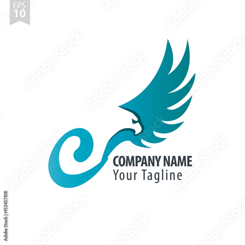 Initial Letter C Logo With Eagle or Hawk Icon Design Template