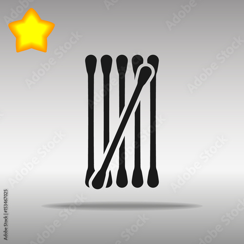 cotton buds black Icon button logo symbol 