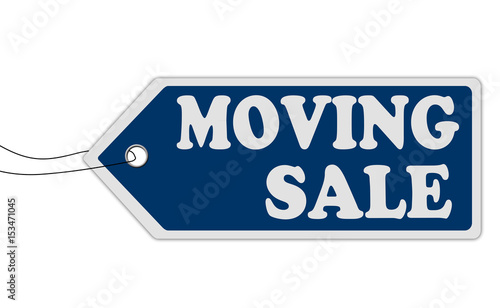 Moving sale blue  price tag
