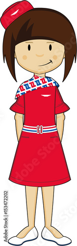 Cartoon Retro Air Stewardess