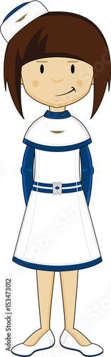 Cartoon Retro Air Stewardess