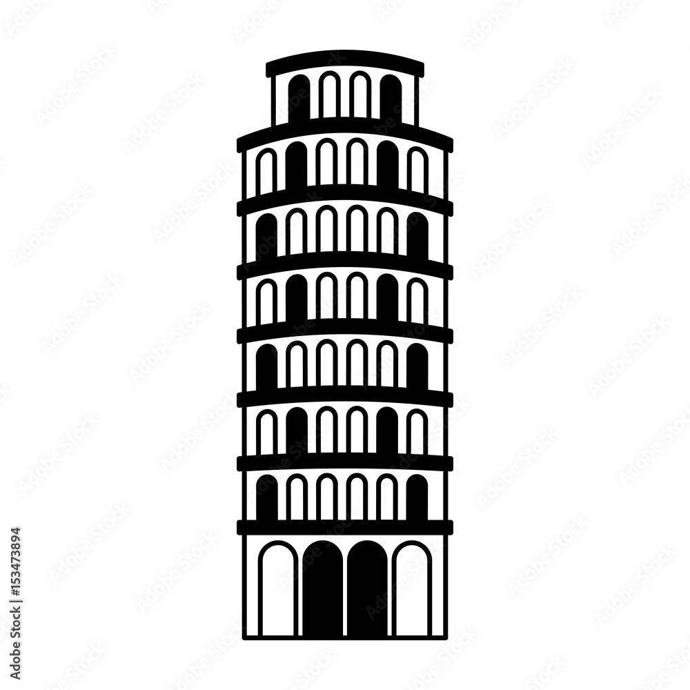 the leaning tower of pisa landmark vector illustration graphic design