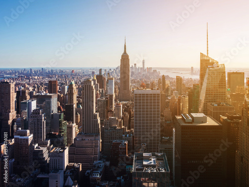 New York City skyline with urban skyscrapers © cocozero003
