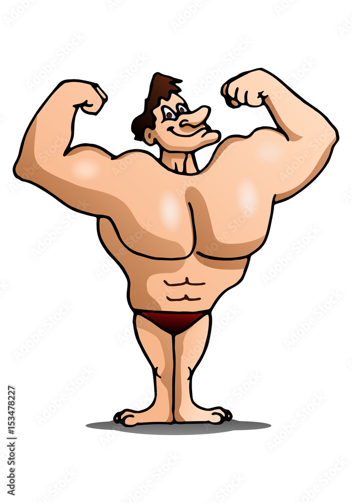 muscle man on isolated white muscle man on isolated white