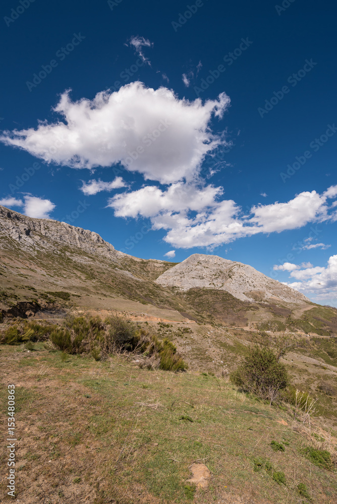 Natural landscape in Palencia mountains, Castilla y Leon, Spain.