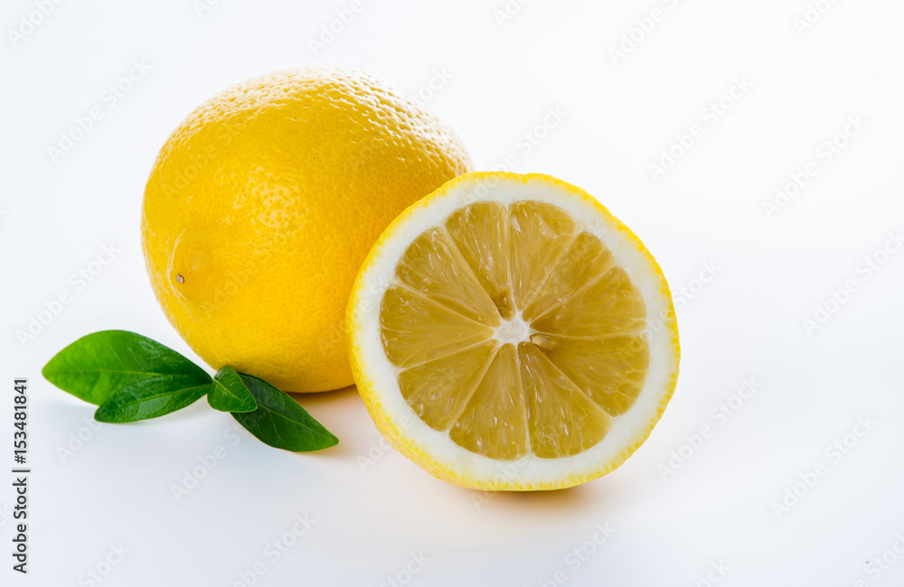 composition of lemon and mint leaves