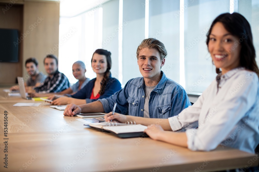Portrait creative business team in meeting room Portrait creative business team in meeting room