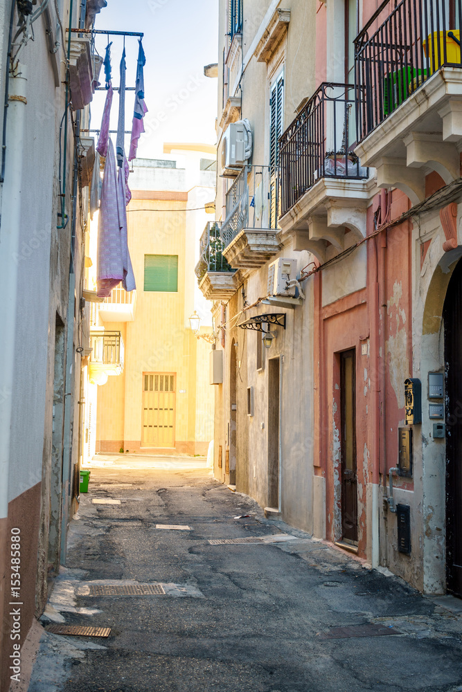 Charming street of Gallipoli, Italy