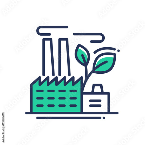 Ecology- modern vector single line icon