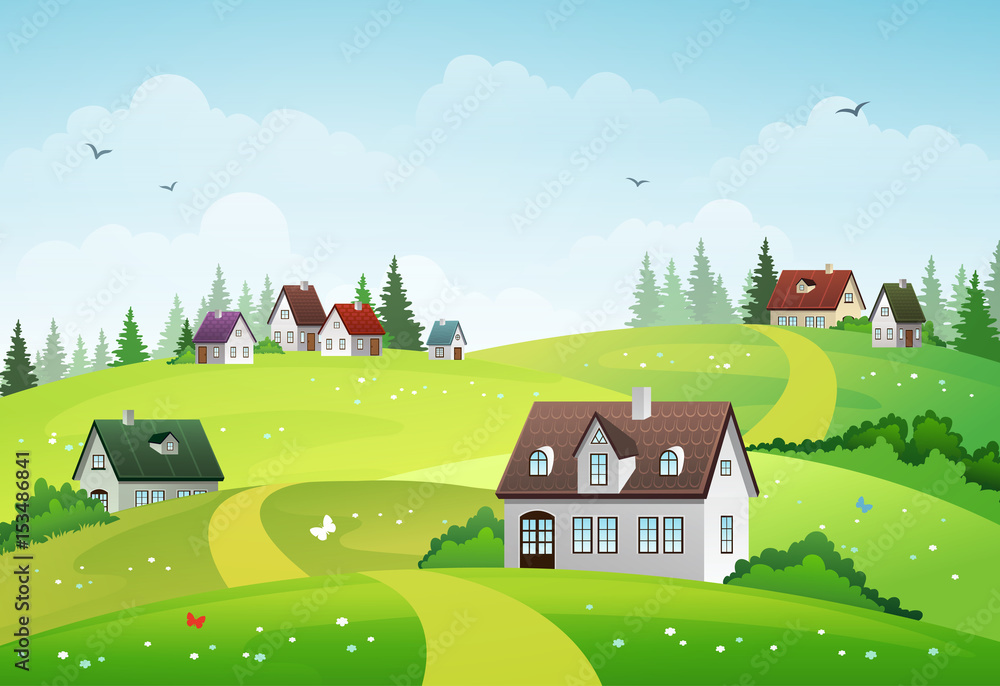 Naklejka premium Rural landscape