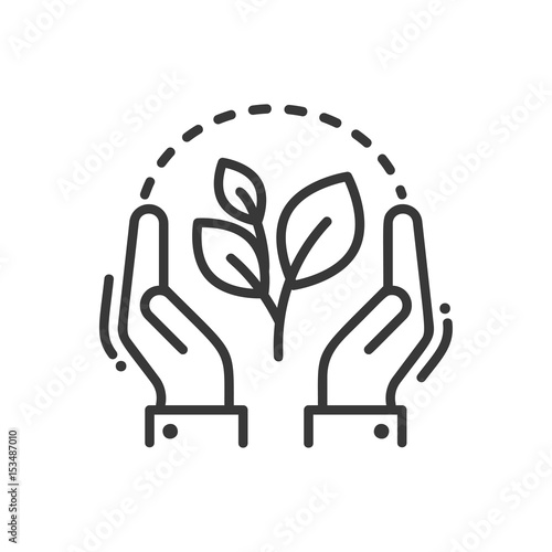 Plant of life- modern vector single line icon